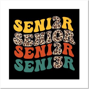 Retro Senior 2023 Class of Seniors Graduation 23 Groovy Leopard Posters and Art